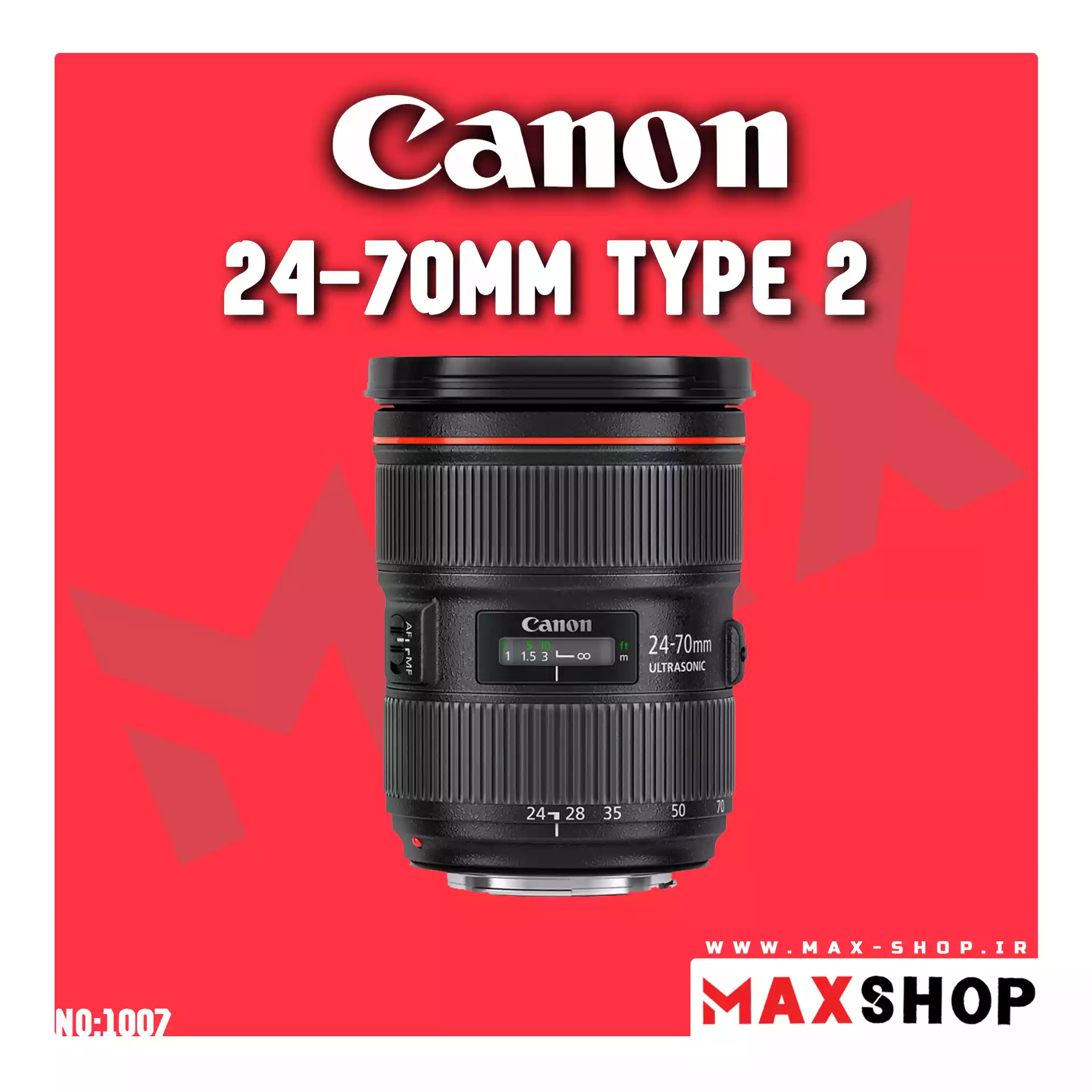 لنز حرفه ای کنون | Canon 24-70 type ii  دست دو